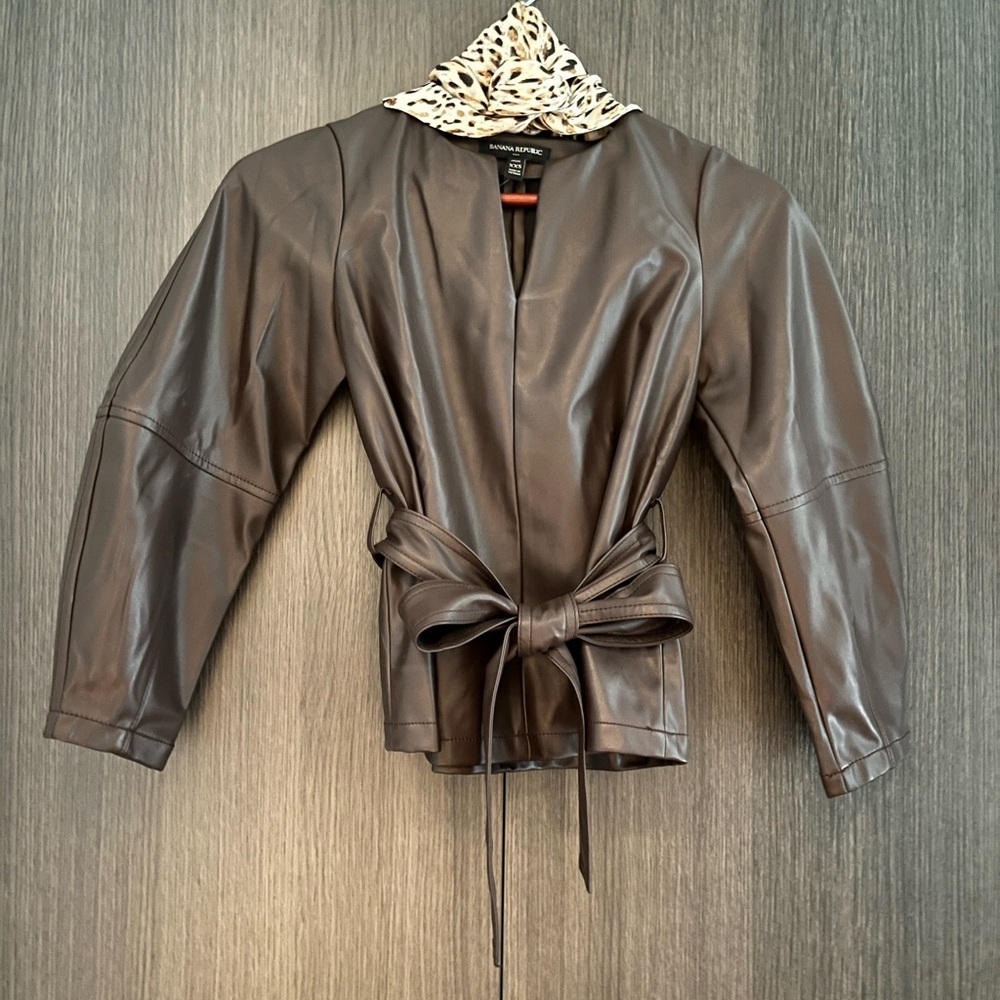 Banana Republic Faux Leather Petite Top